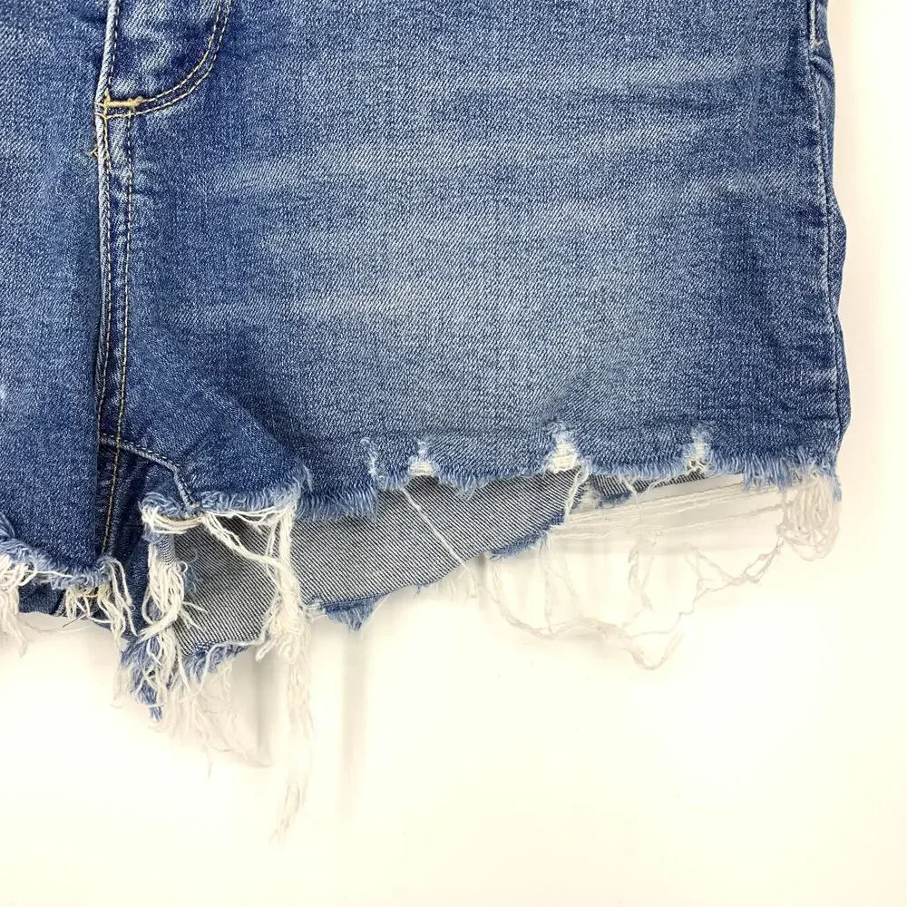 Paige Cut Off Denim Shorts Womens Size 29 Medium Wash Distressed